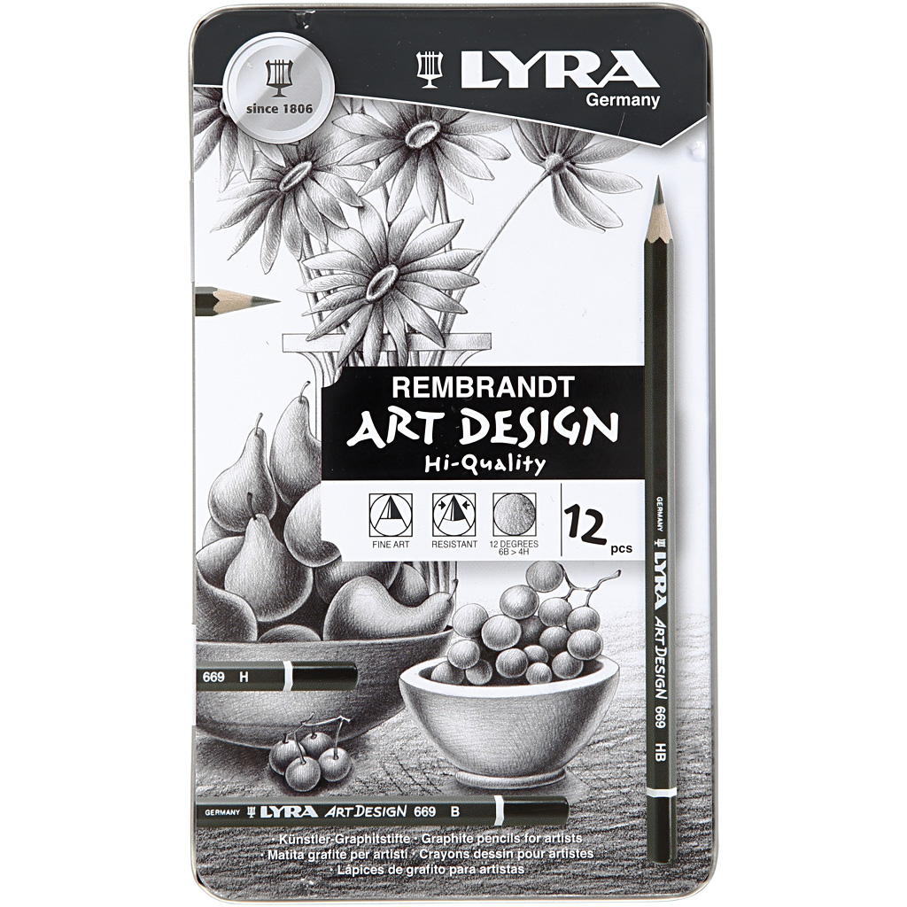Lyra Art Design byertspennor, hårdhet F, 12 st./ 1 förp.