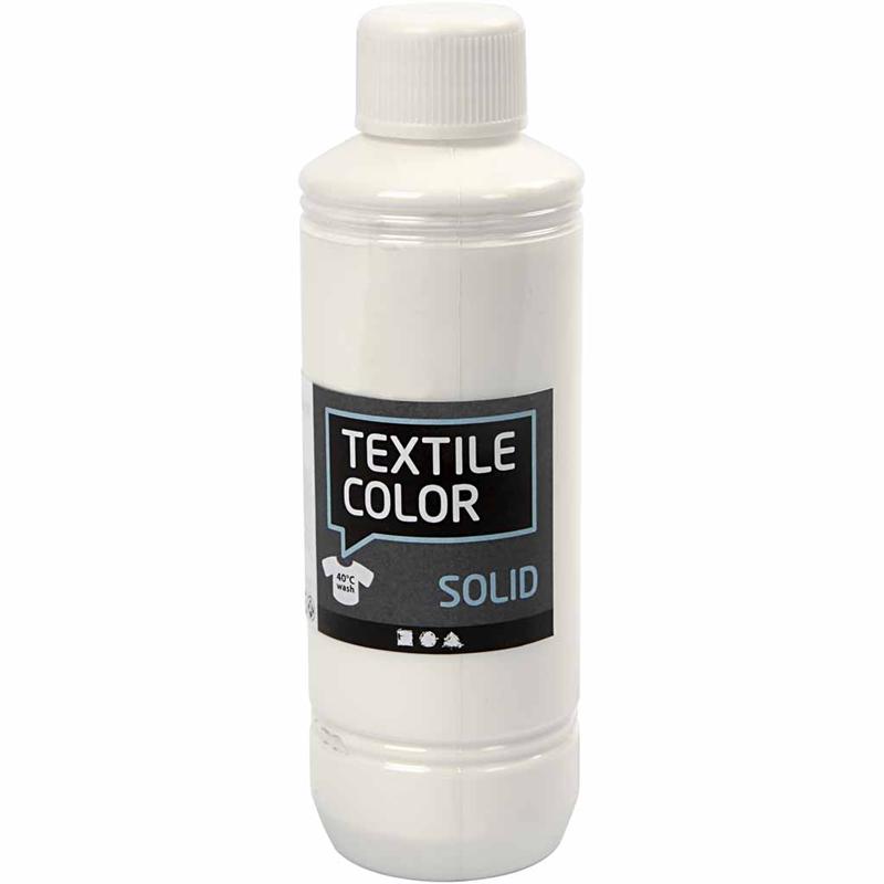 Textile Solid textilfärg, täckande, vit, 250 ml/ 1 flaska