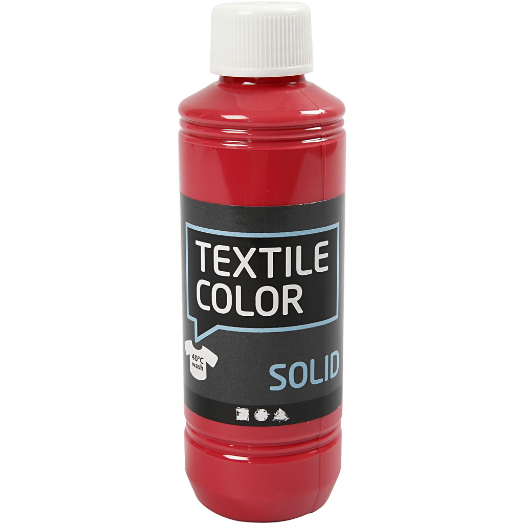 Textile Solid textilfärg, täckande, röd, 250 ml/ 1 flaska