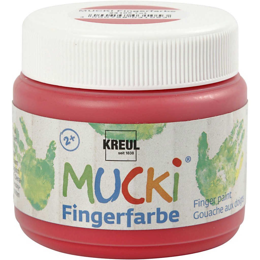 Fingerfärg, röd, 150 ml/ 1 burk