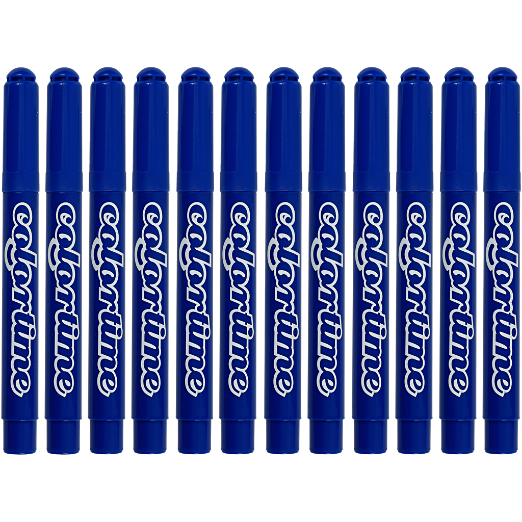 Colortime tuschpennor, spets 5 mm, blå, 12 st./ 1 förp.