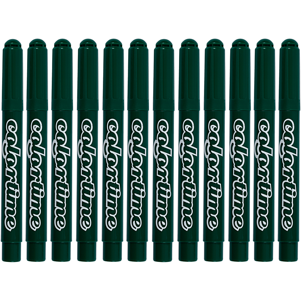 Colortime tuschpennor, spets 5 mm, mörkgrön, 12 st./ 1 förp.