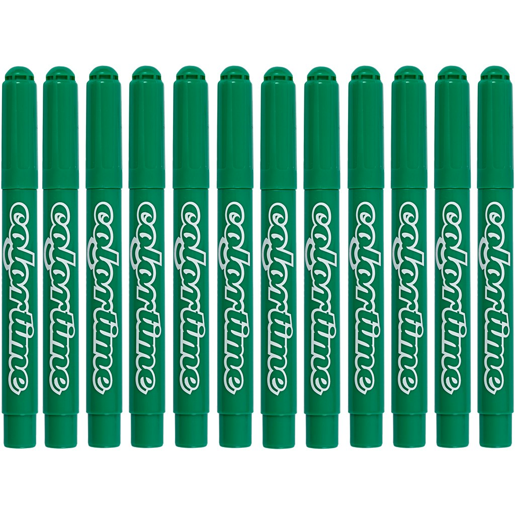 Colortime tuschpennor, spets 5 mm, klargrön, 12 st./ 1 förp.