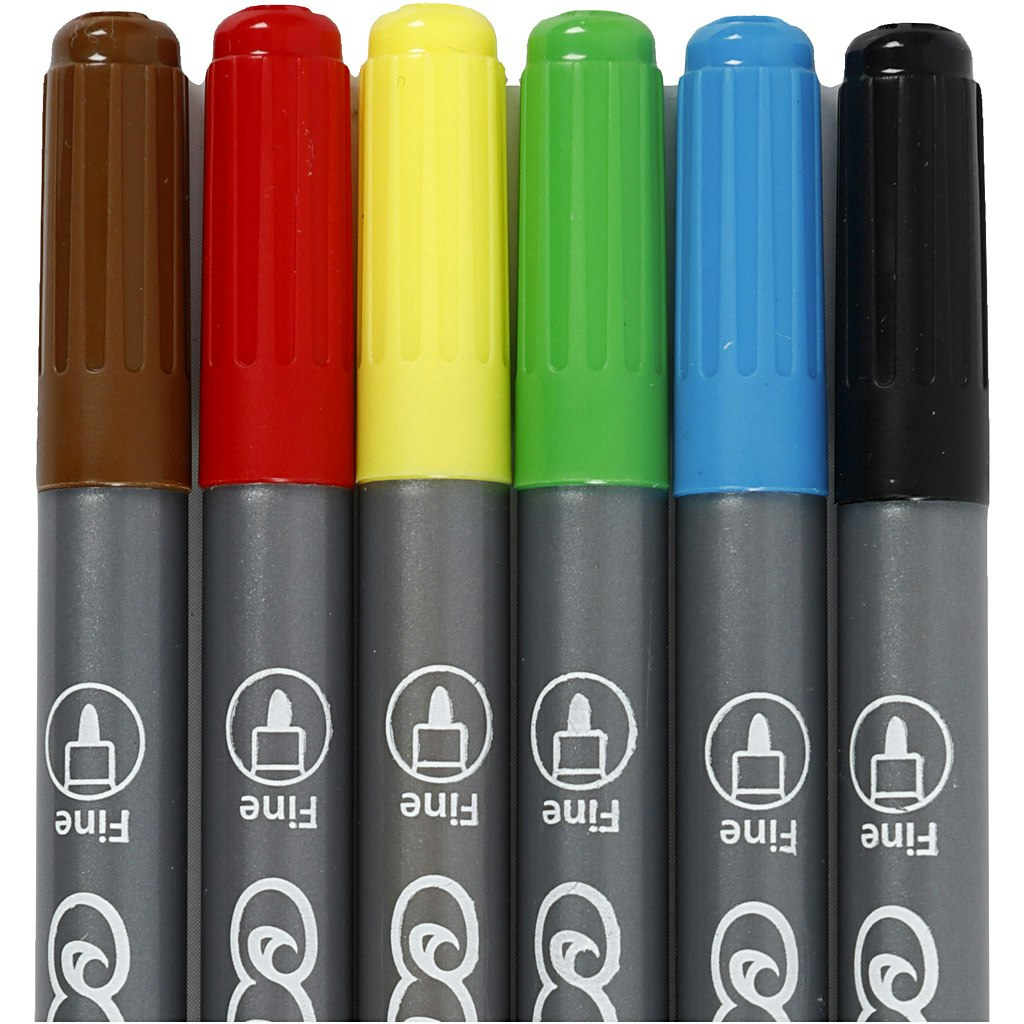 Colortime dubbeltusch, spets 2,3+3,6 mm, standardfärger, 6 st./ 1 förp.