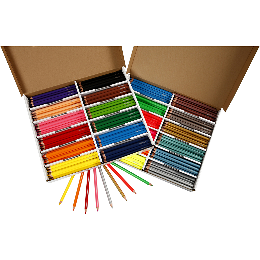 Colortime färgpennor, L: 17,45 cm, kärna 5 mm, JUMBO, mixade färger, 12x12 st./ 1 förp.