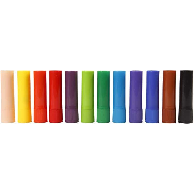 Soft Color Stick, L: 8 cm, mixade färger, 12 st./ 1 förp.