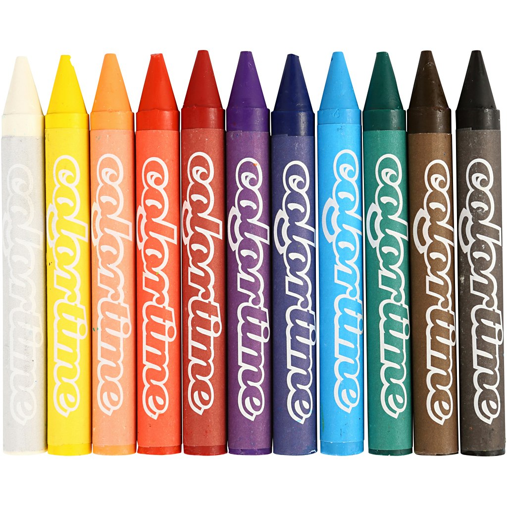 Colortime färgkritor, L: 10 cm, tjocklek 11 mm, mixade färger, 48 st./ 1 förp.