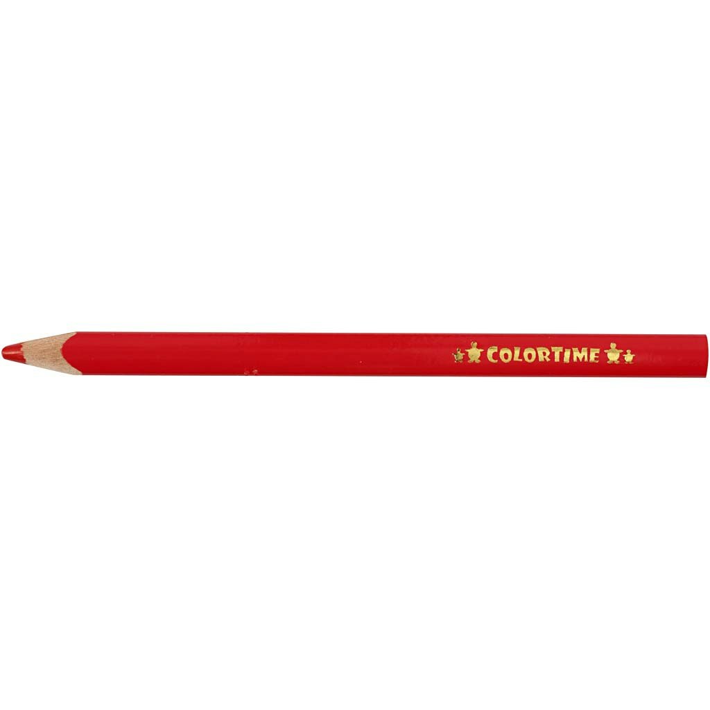 Colortime färgpennor, L: 17,45 cm, kärna 5 mm, JUMBO, röd, 12 st./ 1 förp.