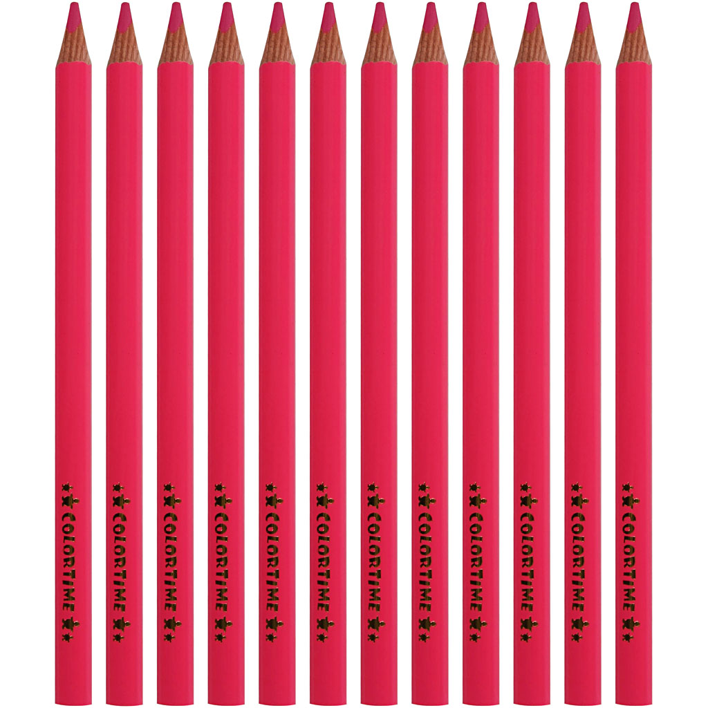 Colortime färgpennor, L: 17,45 cm, kärna 5 mm, JUMBO, rosa, 12 st./ 1 förp.