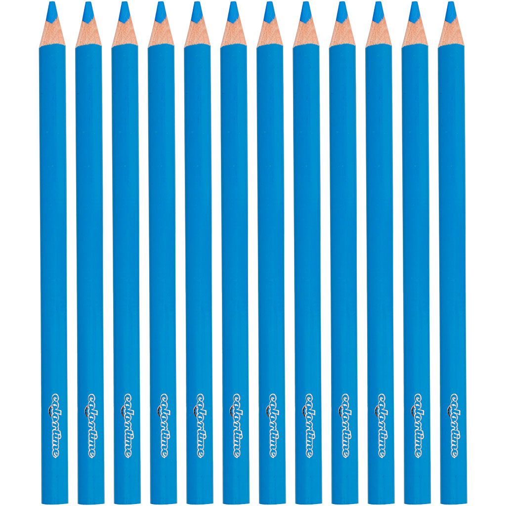Colortime färgpennor, L: 17,45 cm, kärna 5 mm, JUMBO, blå, 12 st./ 1 förp.
