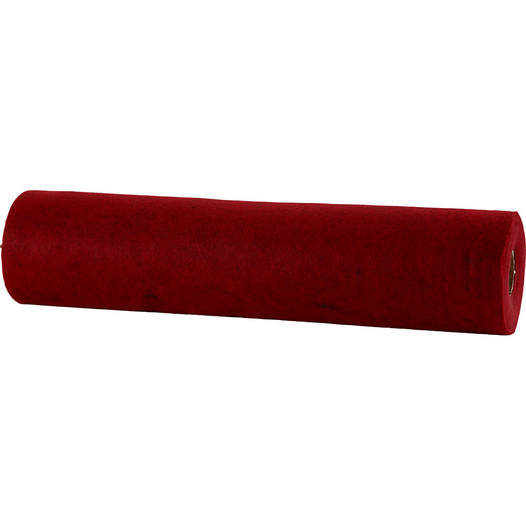 Hobbyfilt, B: 45 cm, tjocklek 1,5 mm, Melerad, 180-200 g, röd, 5 m/ 1 rl.