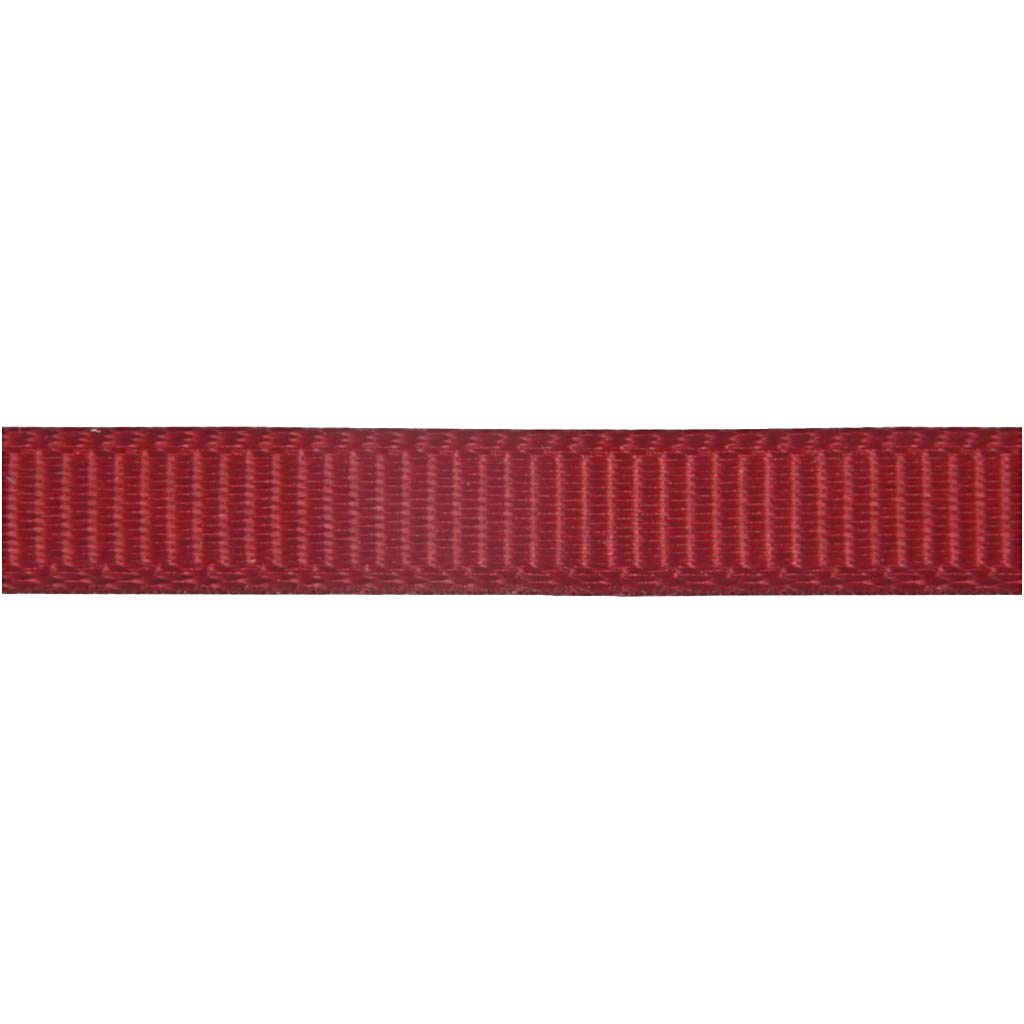 Grosgrainband, B: 6 mm, röd, 15 m/ 1 rl.