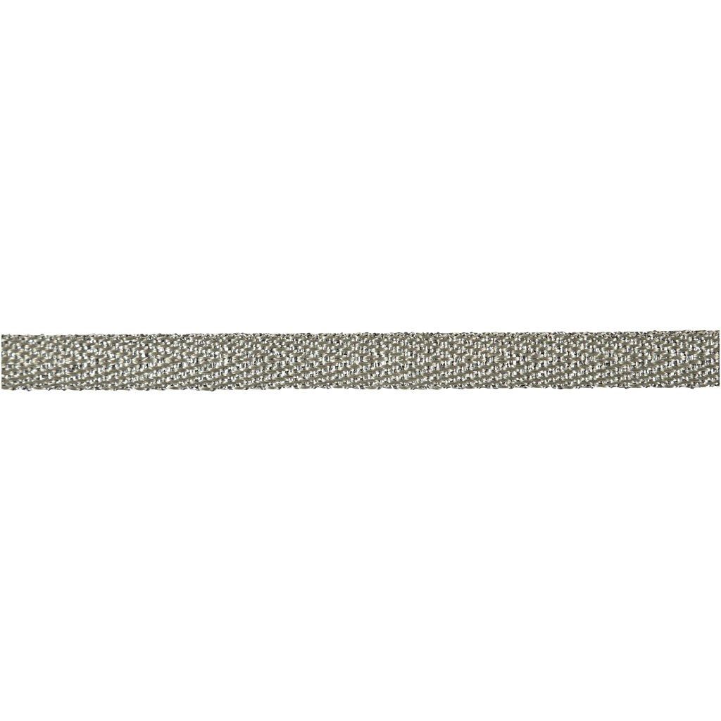 Dekorationsband, B: 5 mm, silver, 20 m/ 1 rl.