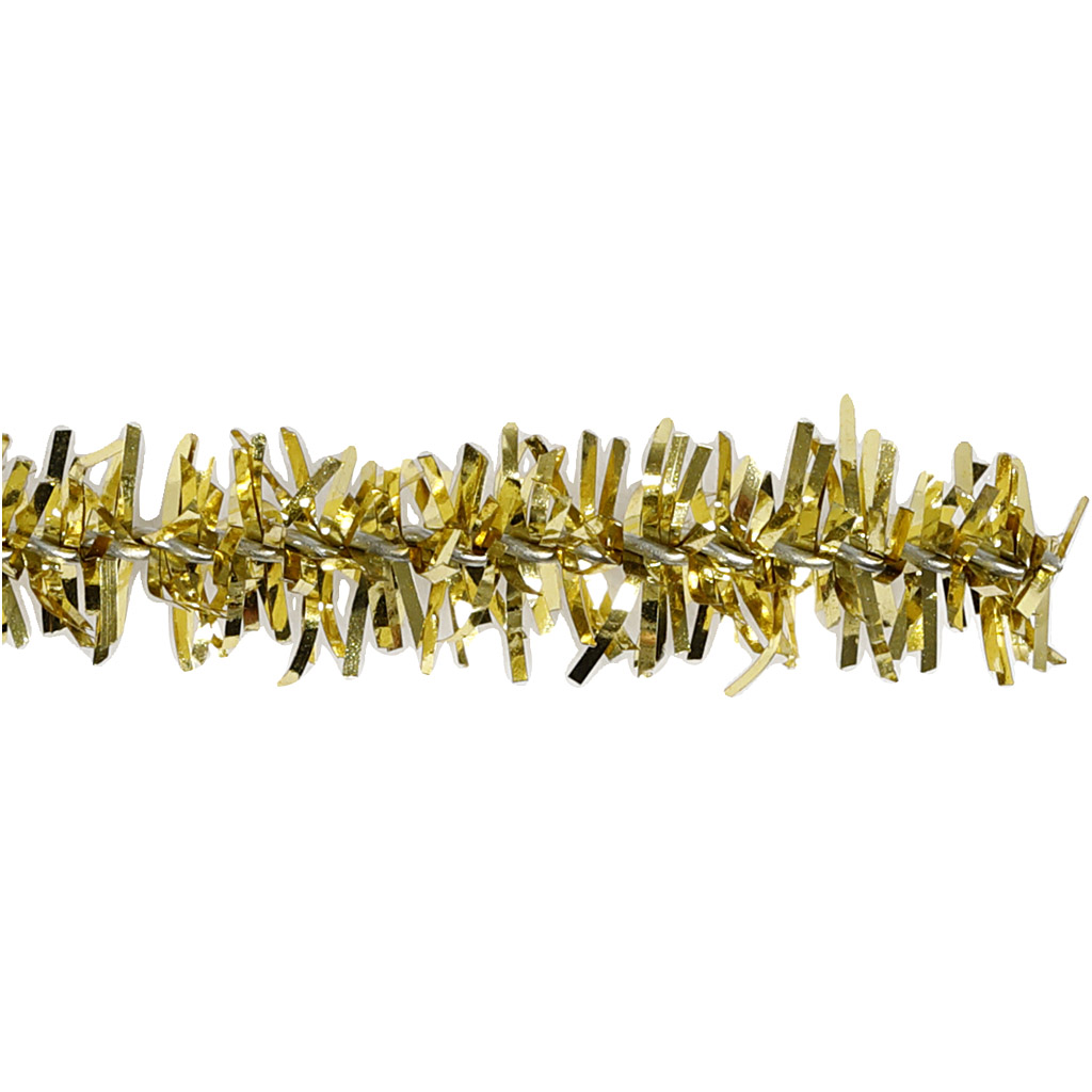 Piprensare, L: 30 cm, tjocklek 6 mm, glitter, guld, 24 st./ 1 förp.