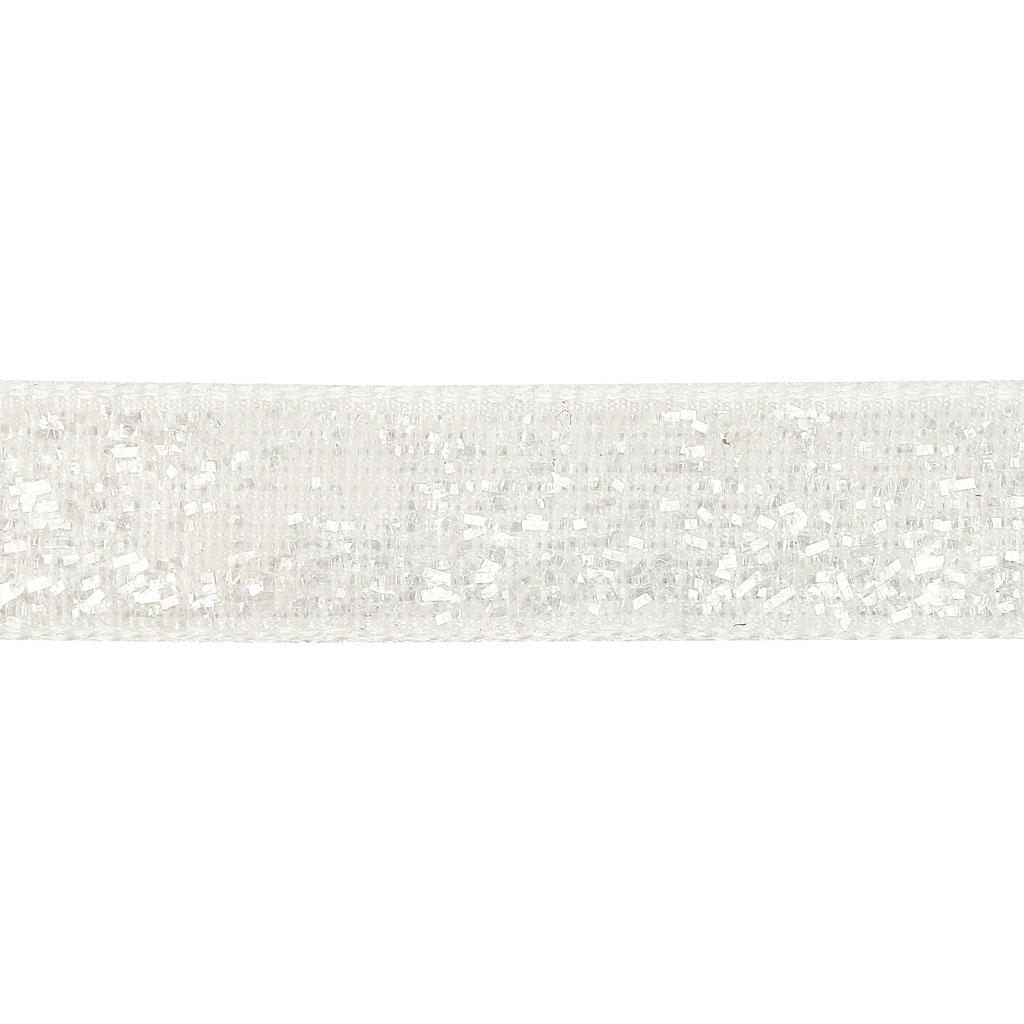Dekorationsband, B: 10 mm, vit, 5 m/ 1 rl.