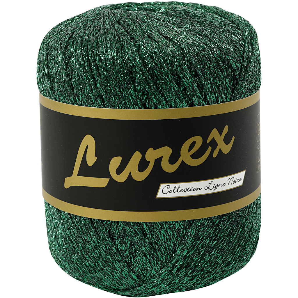 Lurex garn, L: 160 m, grön, 25 g/ 1 nystan