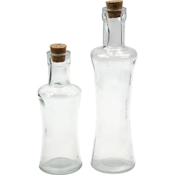 Glasflaskor, H: 16 cm, Dia. 6 cm, Hålstl. 1,5 cm, 175 ml, 12 st./ 1 låda