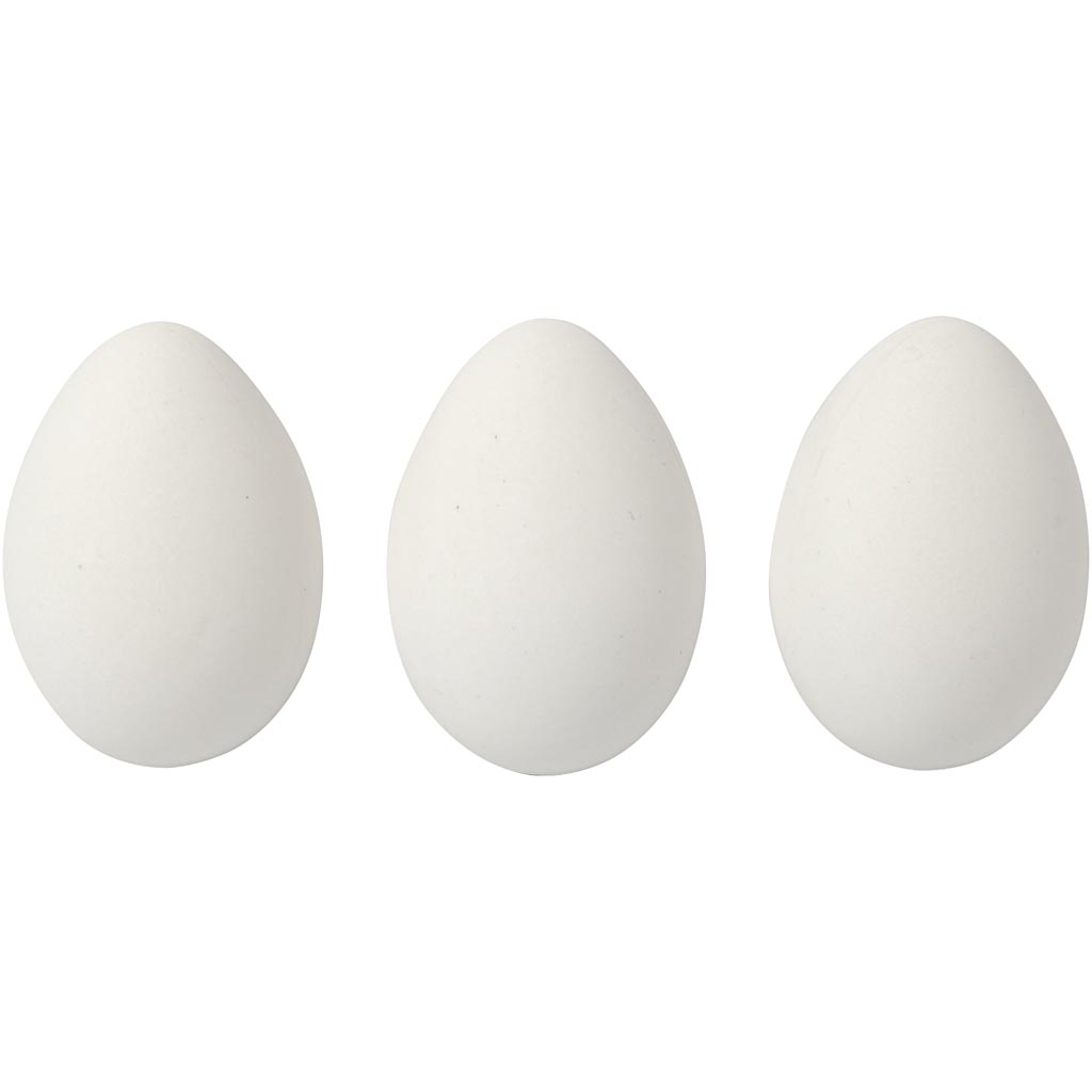 Ägg, H: 6 cm, vit, 12 st./ 1 förp.