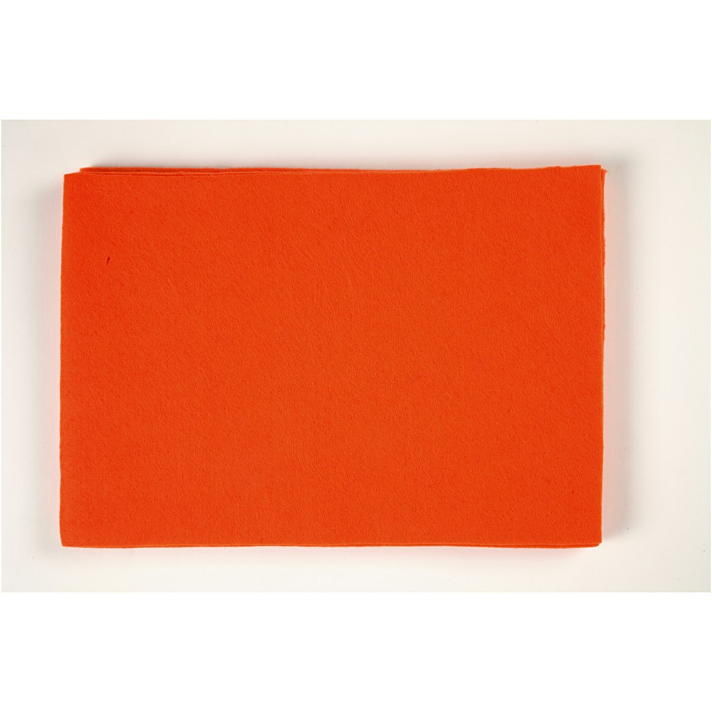 Hobbyfilt, 42x60 cm, tjocklek 3 mm, orange, 1 ark