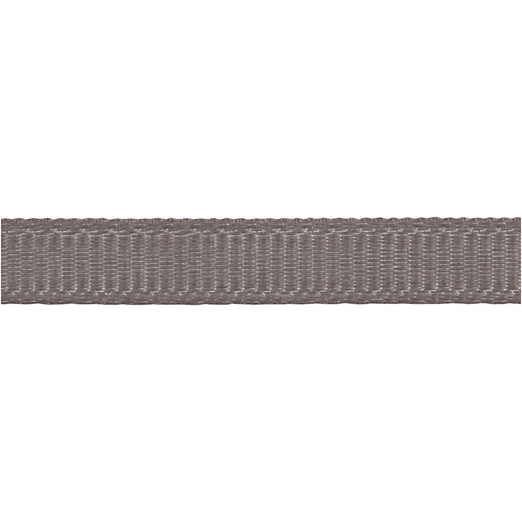 Grosgrainband, B: 6 mm, grå, 15 m/ 1 rl.