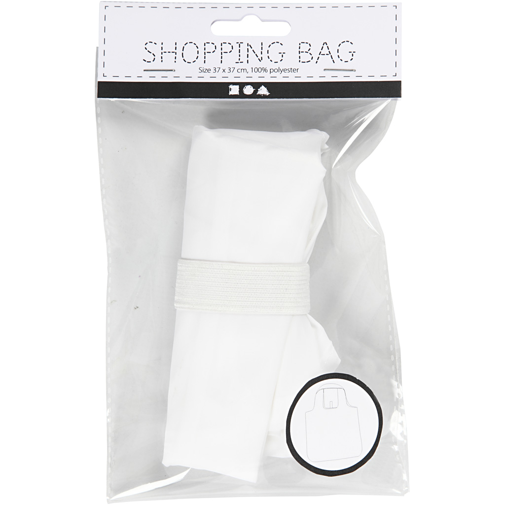 Shopping bag, stl. 37x37 cm, vit, 1 st.