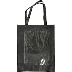 Väska med plastfront, stl. 42x34x12 cm, svart, 1 st.