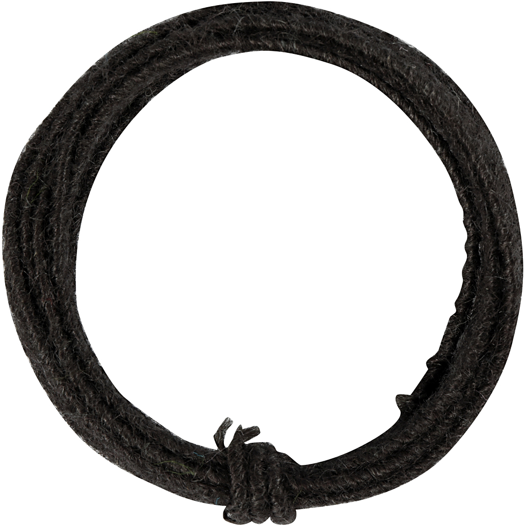 Jute Wire, tjocklek 2-4 mm, svart, 3 m/ 1 förp.