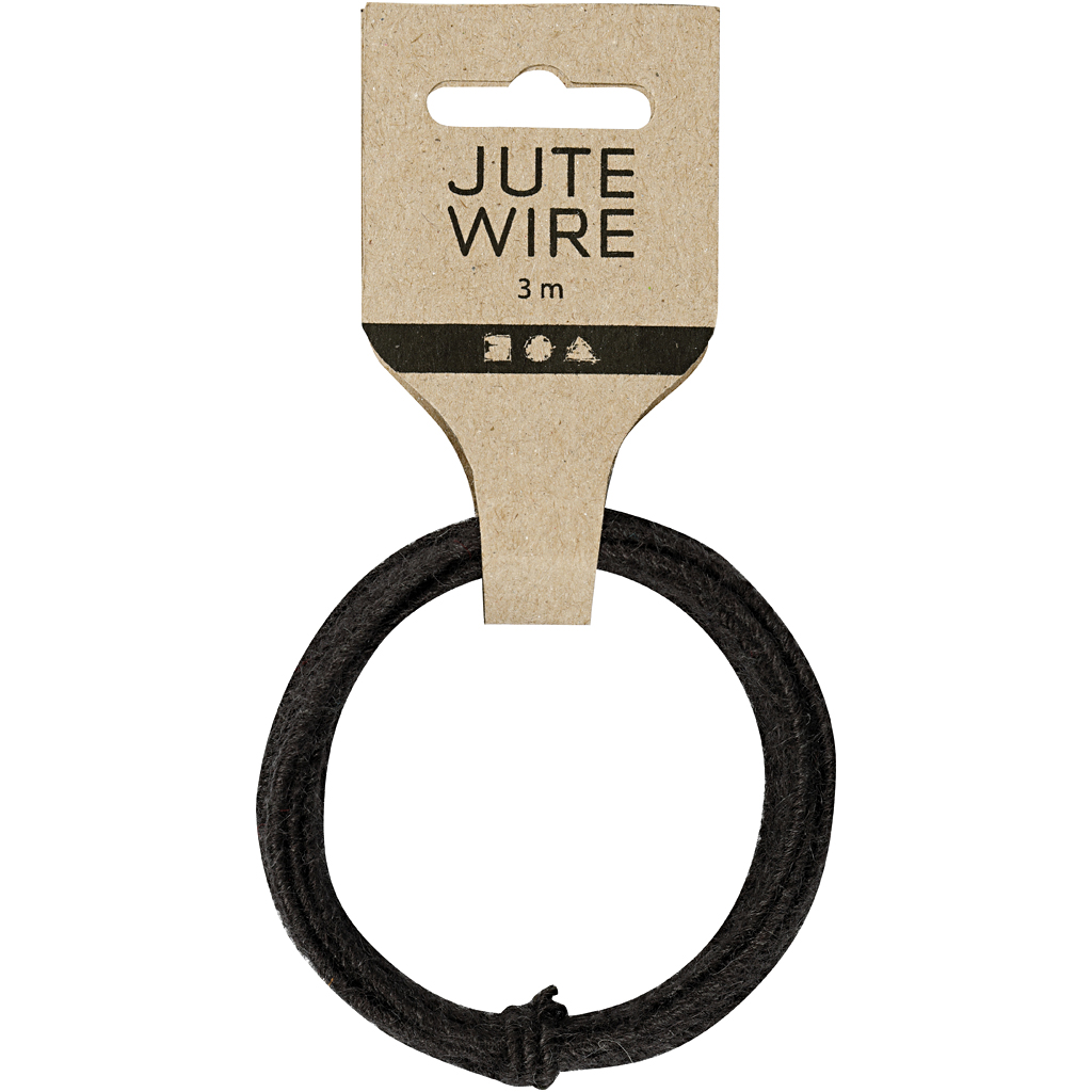 Jute Wire, tjocklek 2-4 mm, svart, 3 m/ 1 förp.