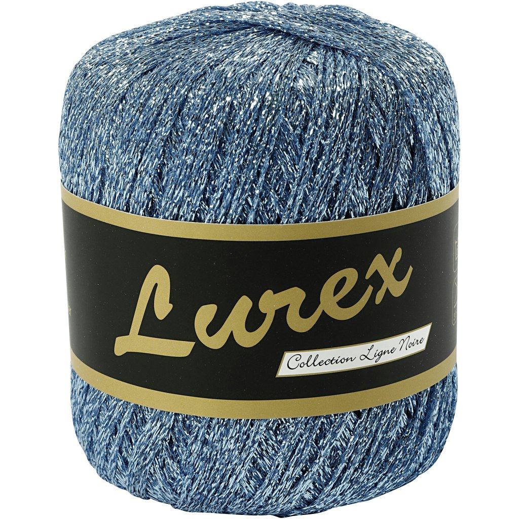 Lurex garn, L: 160 m, ljusblå, 25 g/ 1 nystan