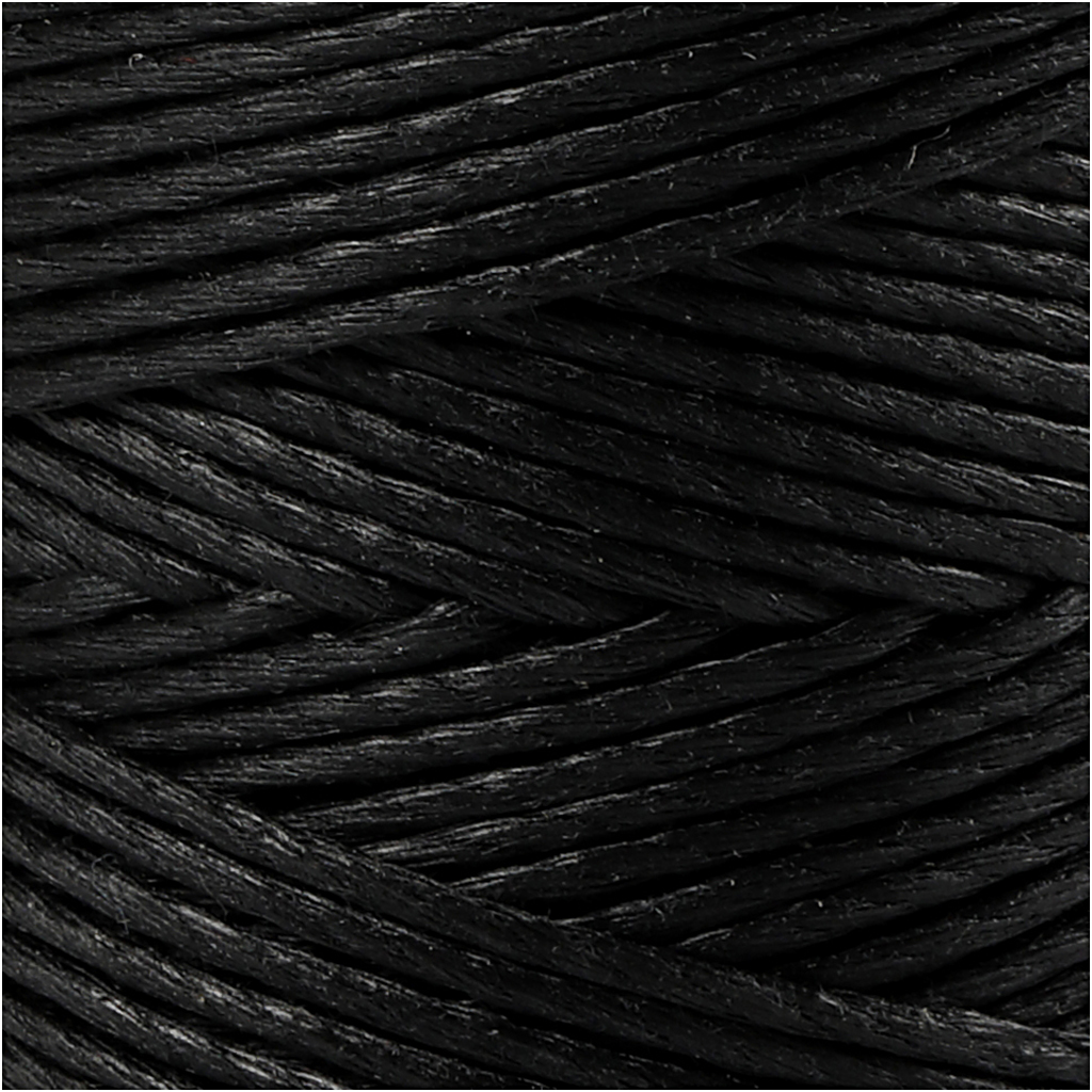 Bambusnöre, tjocklek 1 mm, svart, 65 m/ 1 rl.