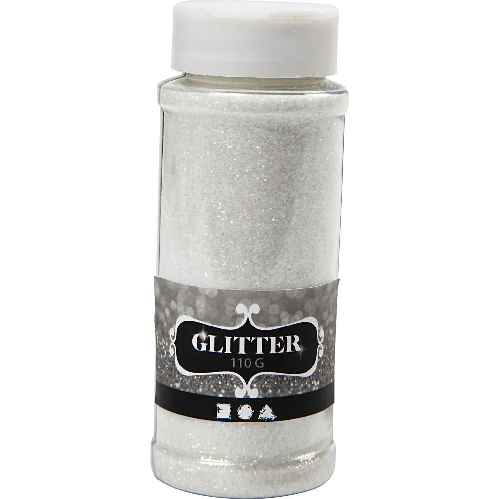 Glitter, vit, 110 g/ 1 burk