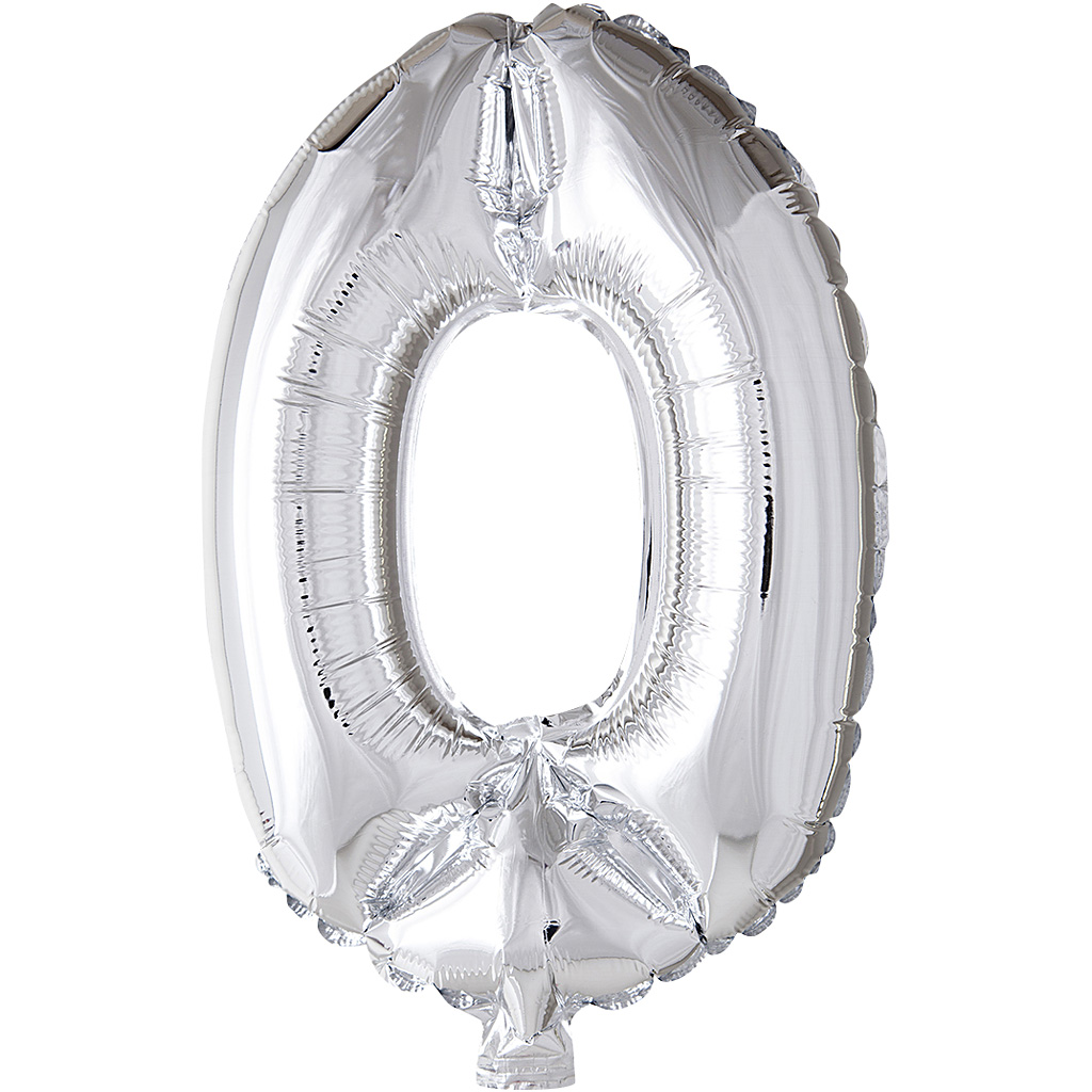 Folieballong, 0, H: 41 cm, silver, 1 st.