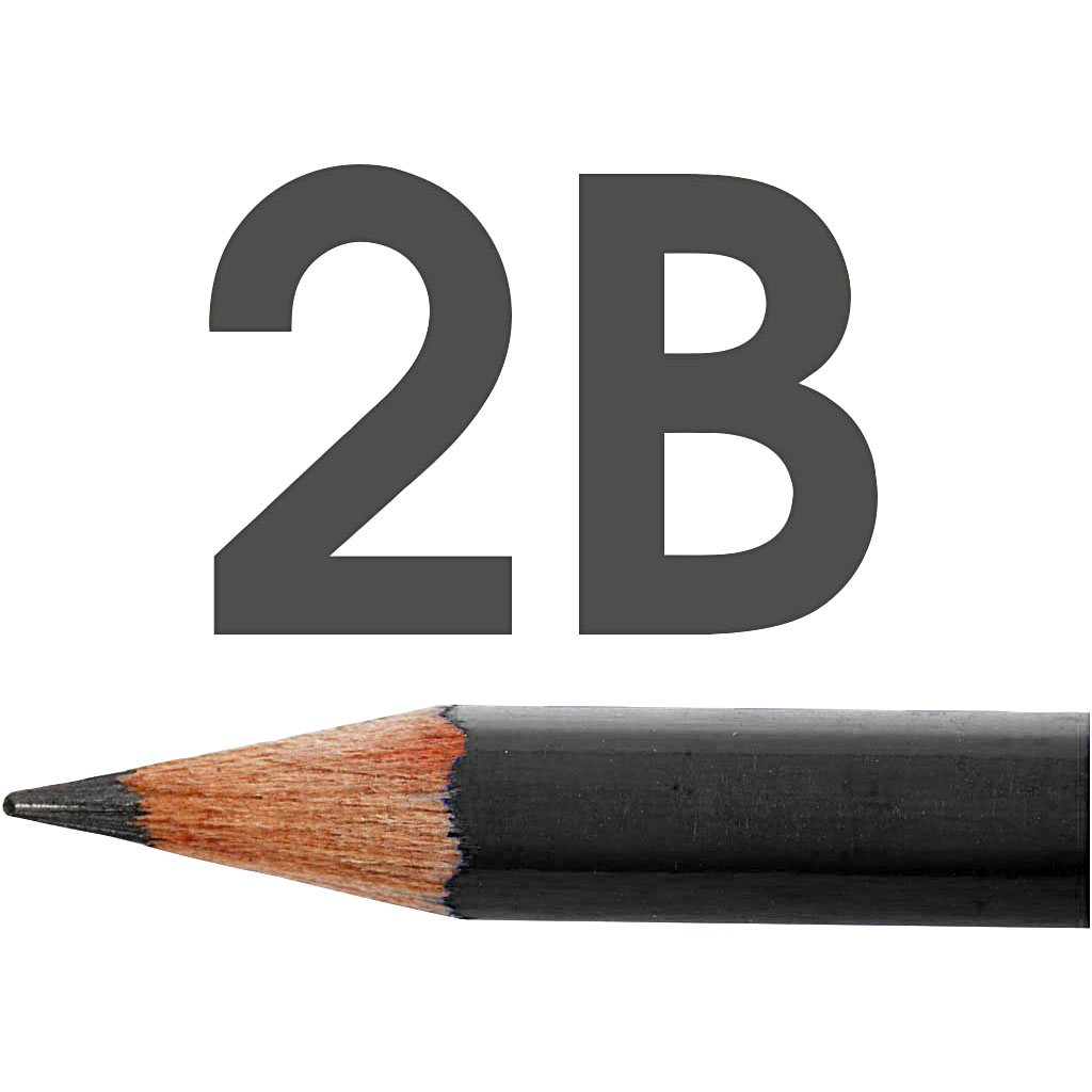 Art Design blyertspennor, Dia. 6,9 mm, hårdhet 2B, kärna 1,8 mm, 12 st./ 1 förp.