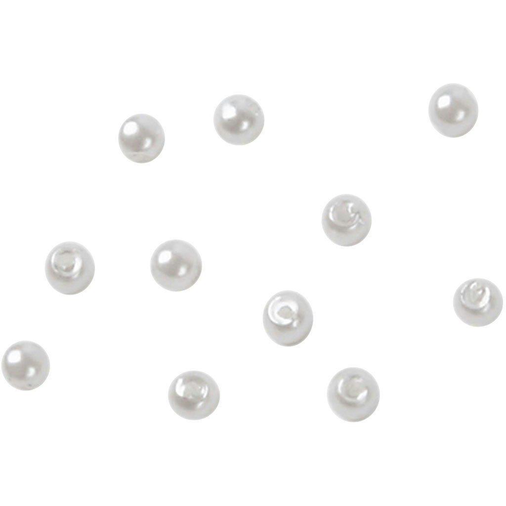 Vaxpärlor, Dia. 3 mm, Hålstl. 0,7 mm, pärlemor, 150 st./ 1 förp.