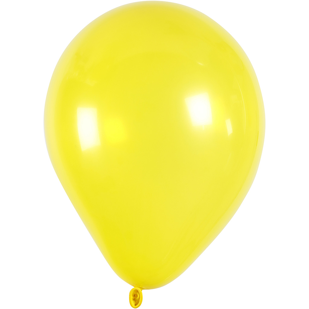 Ballonger, runda, Dia. 23 cm, gul, 10 st./ 1 förp.