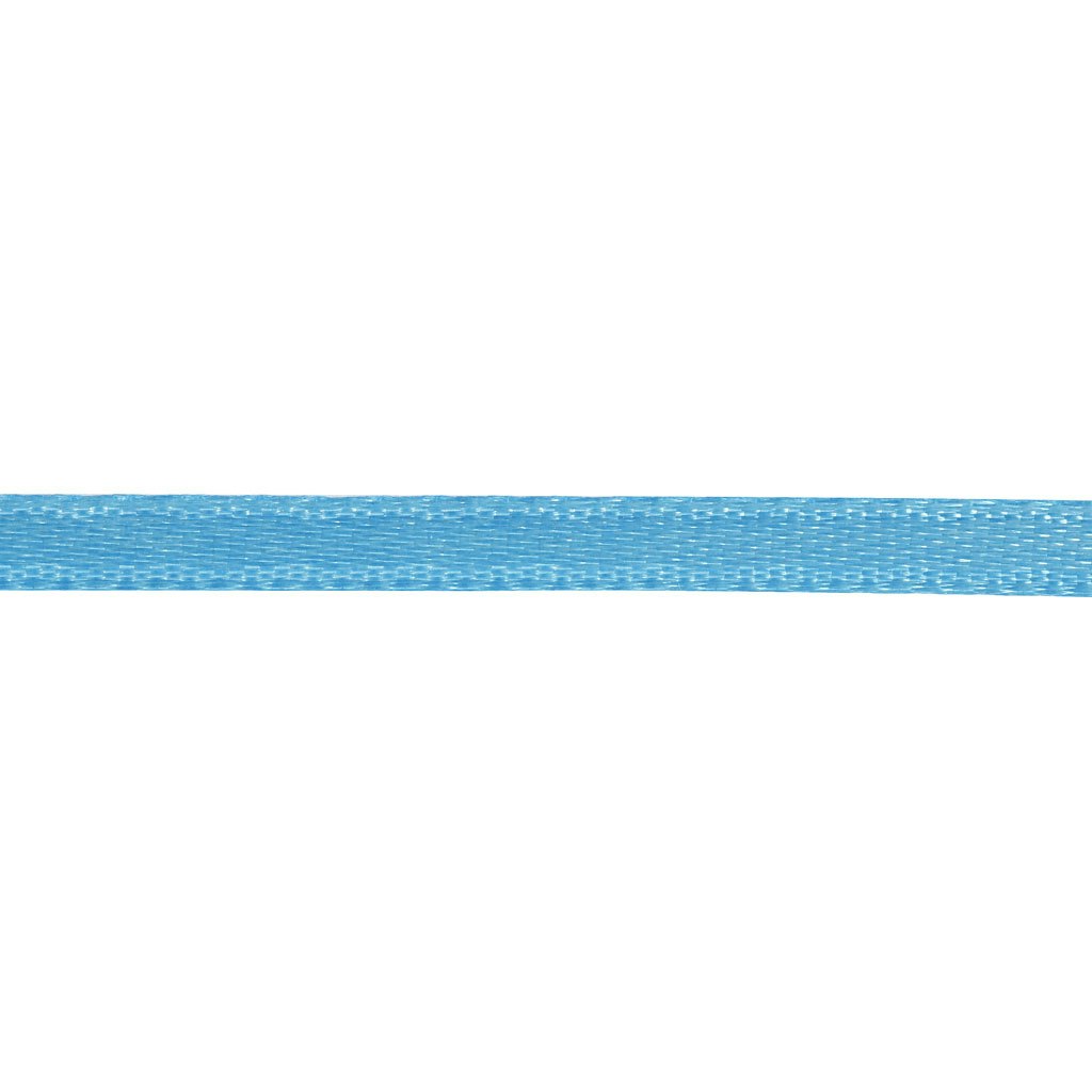Satinband, B: 3 mm, ljusblå, 15 m/ 1 rl.