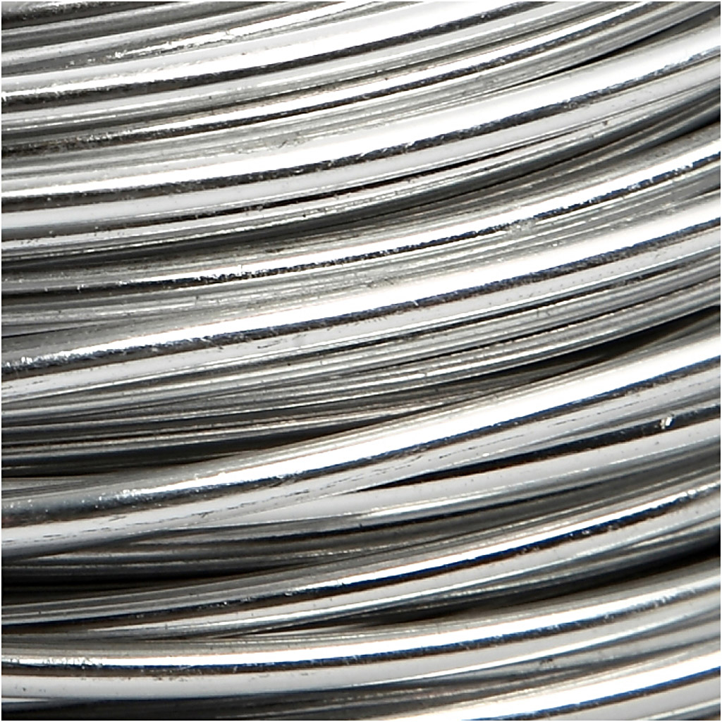 Aluminiumtråd, rund, tjocklek 3 mm, silver, 29 m/ 1 rl.