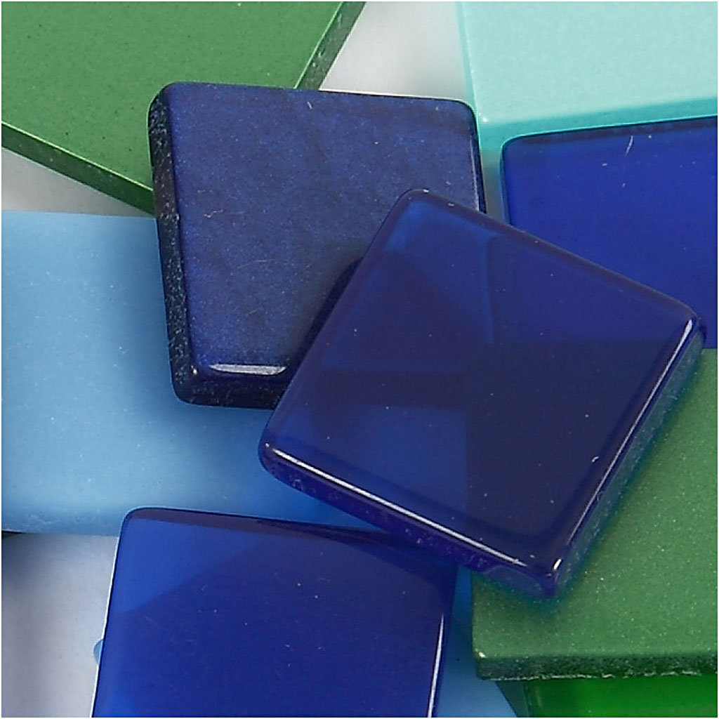 Minimosaik, stl. 10x10 mm, blå/grön harmoni, 25 g/ 1 förp.