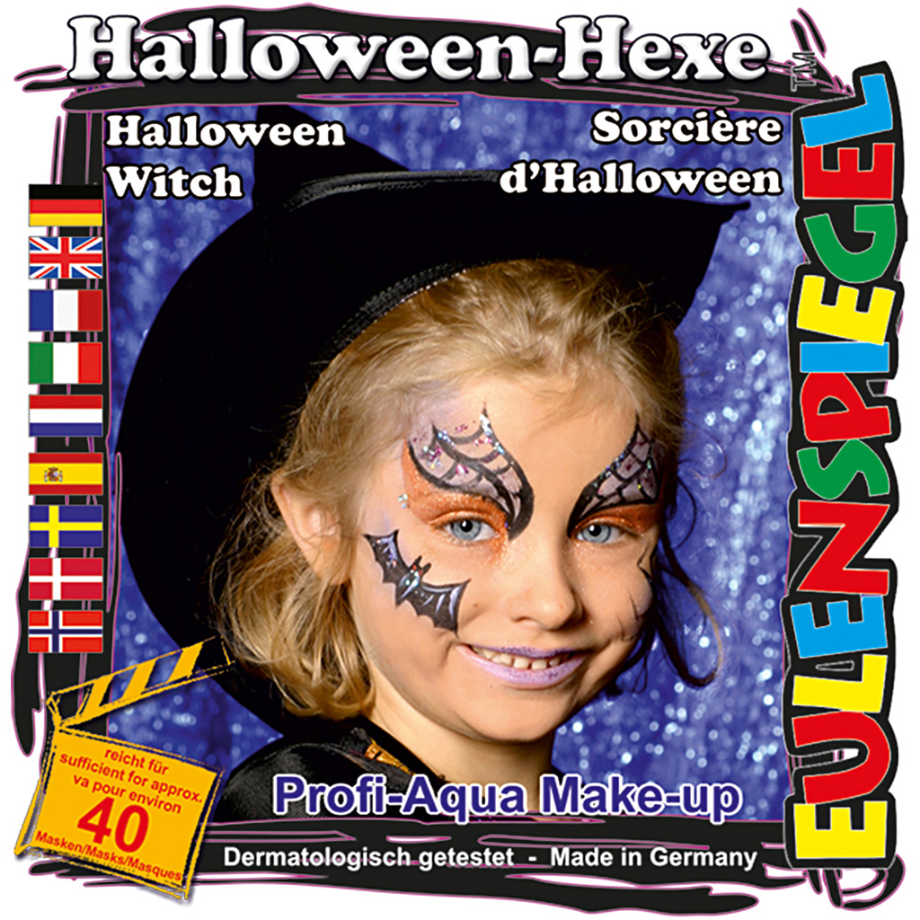 Eulenspiegel Ansiktsfärg - sminkset , Halloween/häxa, mixade färger, 1 set