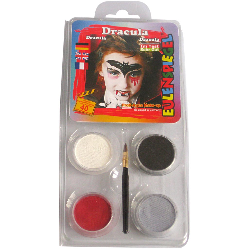 Eulenspiegel Ansiktsfärg - sminkset , Dracula, mixade färger, 1 set