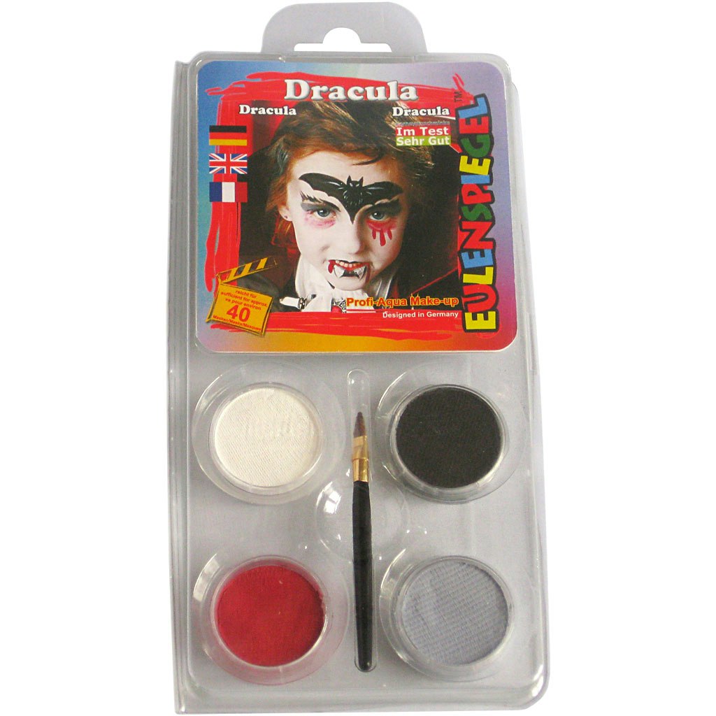 Eulenspiegel Ansiktsfärg - sminkset , Dracula, mixade färger, 1 set