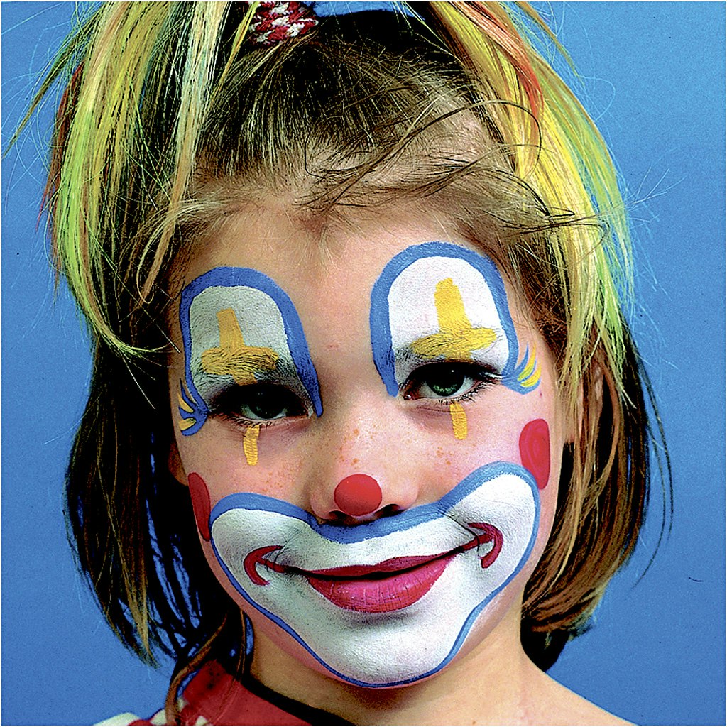 Eulenspiegel Ansiktsfärg - sminkset , Clown, mixade färger, 1 set
