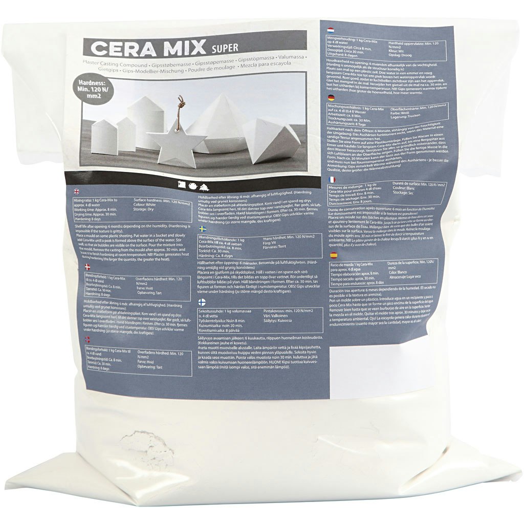 Cera-Mix Super modellgips, vit, 5 kg/ 1 förp.