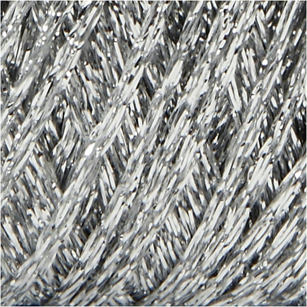 Lurex garn, L: 160 m, silver, 25 g/ 1 nystan