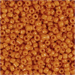 Rocaipärlor, Dia. 3 mm, stl. 8/0 , Hålstl. 0,6-1,0 mm, orange, 25 g/ 1 förp.