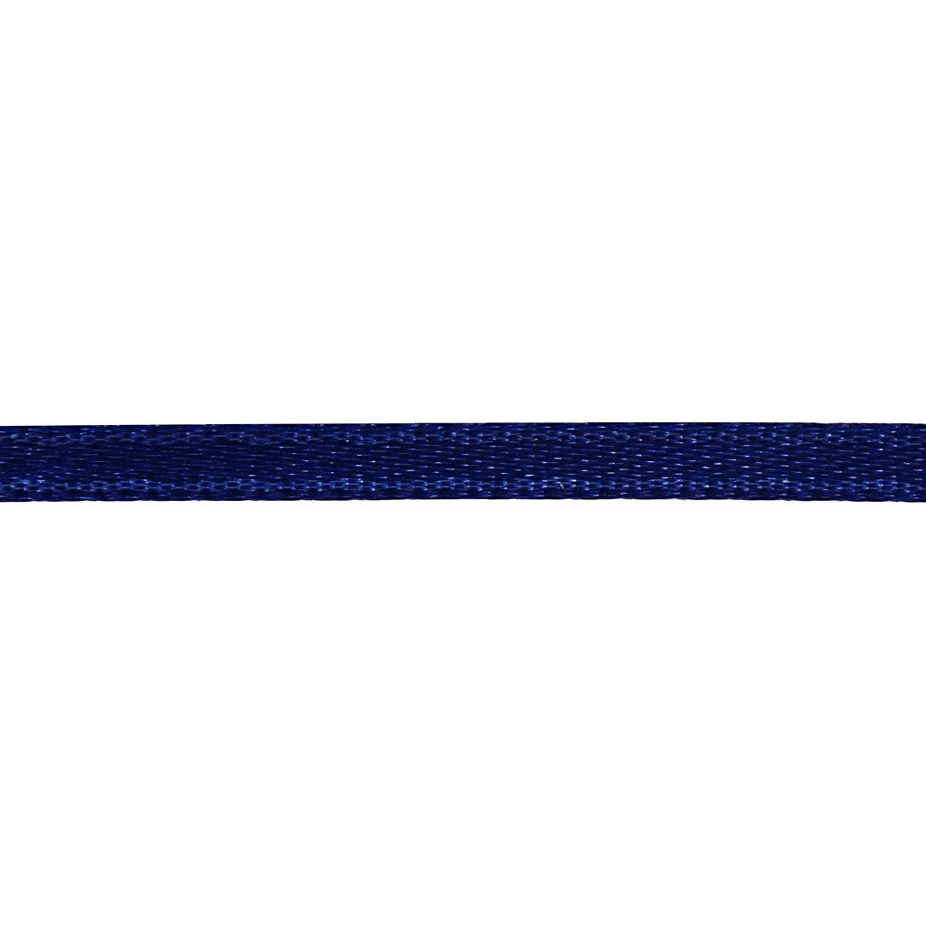 Satinband, B: 3 mm, mörkblå, 15 m/ 1 rl.