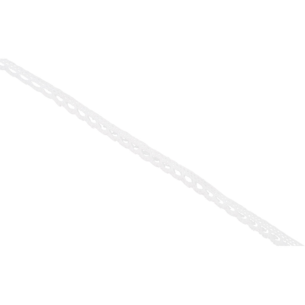 Spetsband, B: 10 mm, vit, 10 m/ 1 rl.