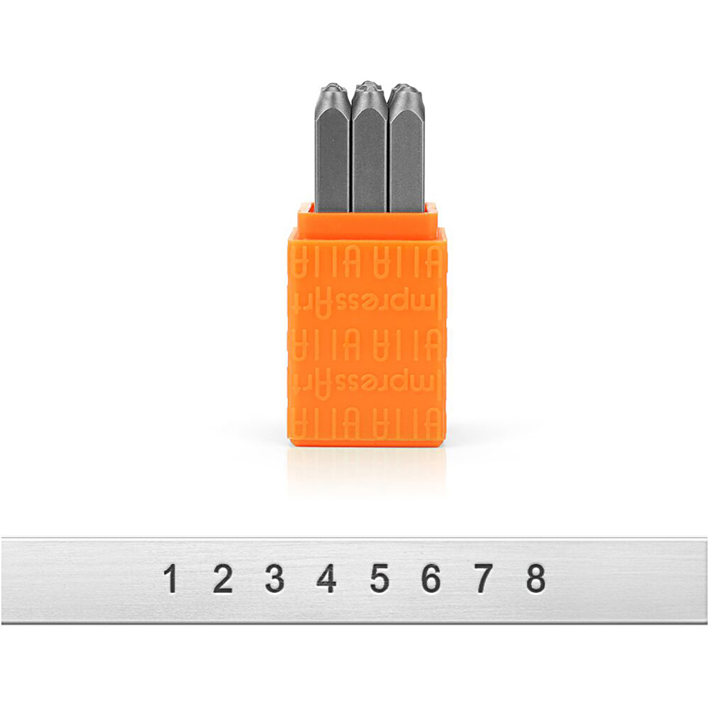 Prägelstämplar, siffror, stl. 3 mm, Font: Sans Serif , 9 st./ 1 set