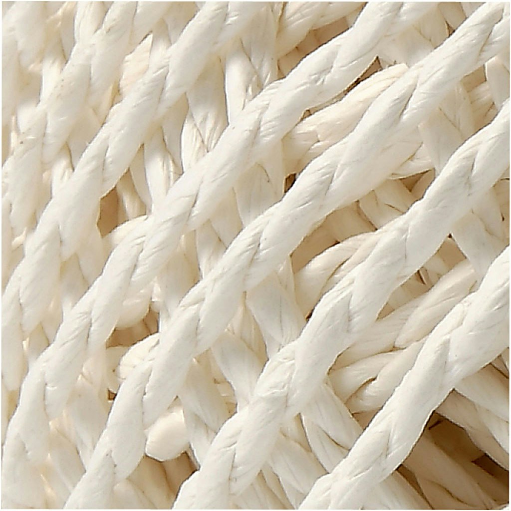 Paperyarn, tjocklek 2,5-3 mm, vit, 40 m/ 1 nystan, 150 g