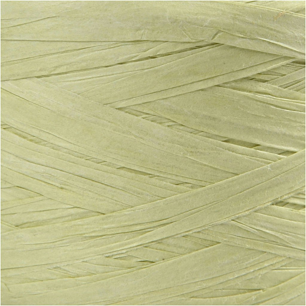 Raffia pappersgarn, B: 7-8 mm, ljusgrön, 100 m/ 1 rl.